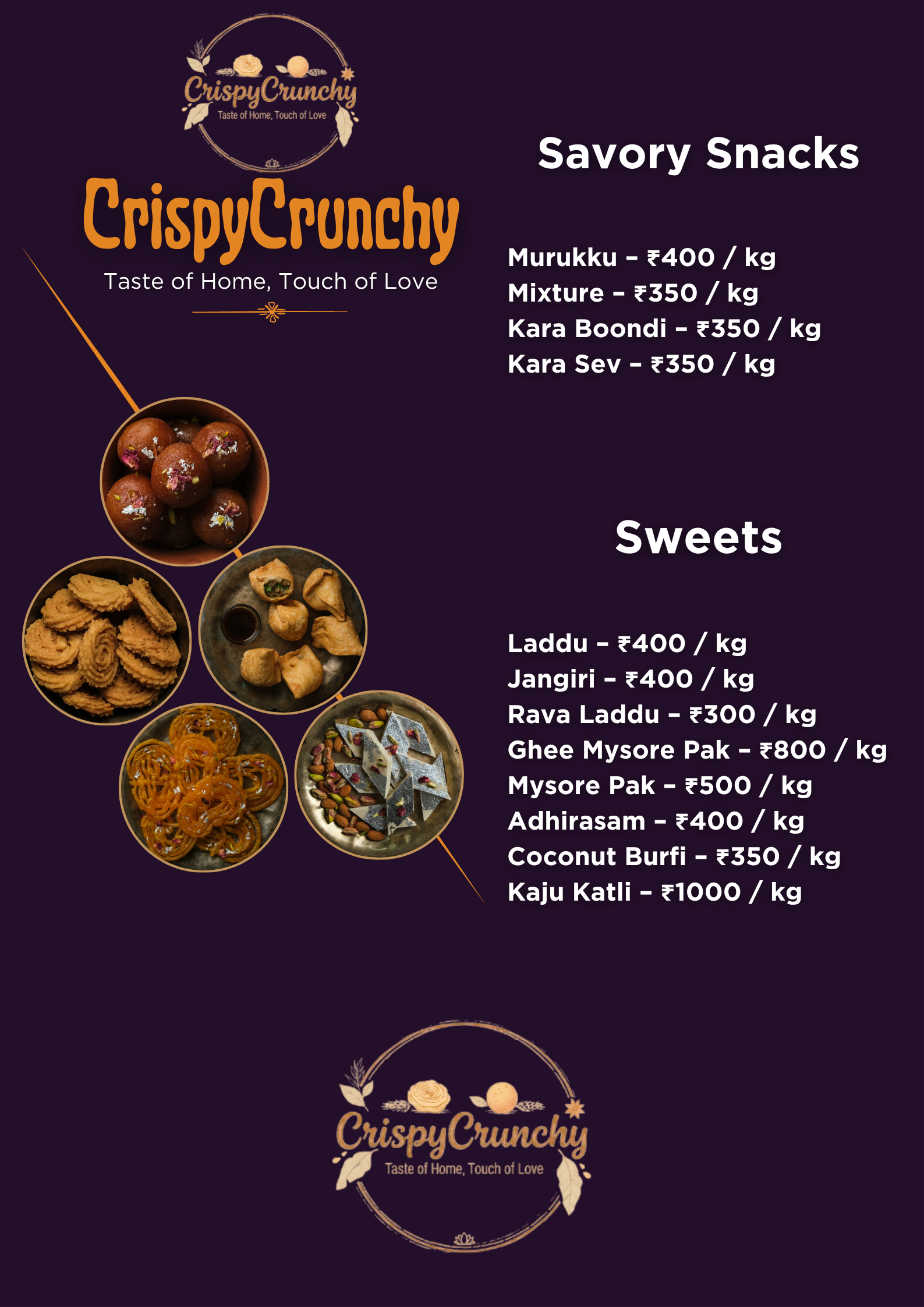 Traditional Festive Savouries Poster – CrispyCrunchy